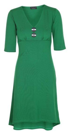 Pin-up dress button green